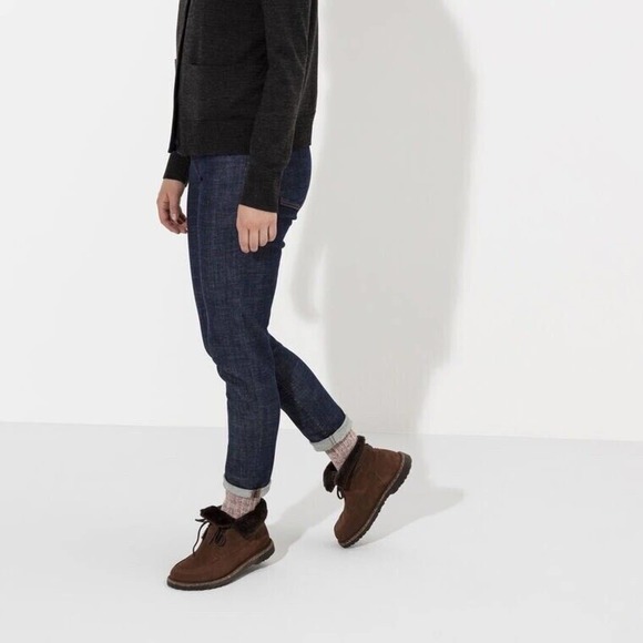 BIRKENSTOCK Bakki Ankle Boots Espresso Brown Suede Shearling Women Sz US 7 EU 37 - Picture 6 of 16